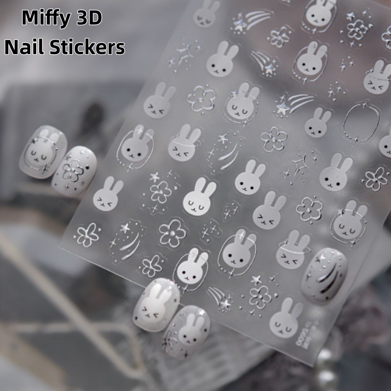Anime Merchandise Nepal - New Miffy 3D Metallic Silver Nail