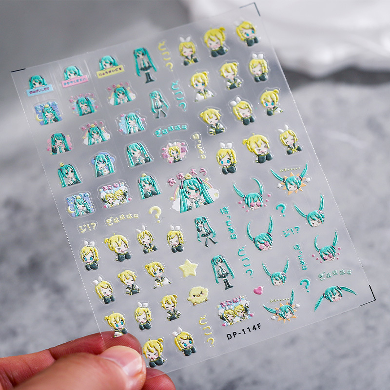 1PCS Hatsune Miku Cartoon Nail - Anime Merchandise Nepal ulasan dan harga