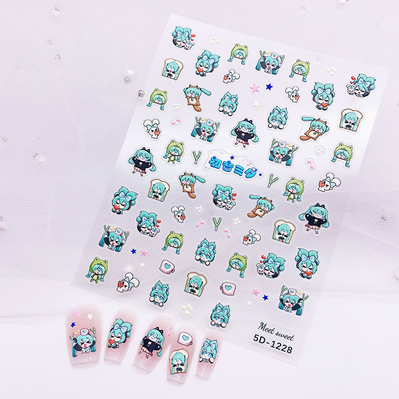1PCS Hatsune Miku Cartoon Nail - Anime Merchandise Nepal ulasan dan harga