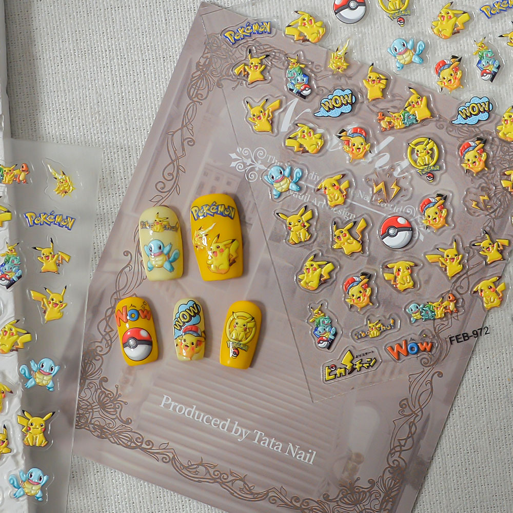 Cartoon Anime Pikachu Nail Art - Anime Merchandise Nepal ulasan dan harga
